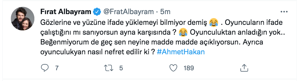 firat albayram dan ahmet hakan in hazal kaya yazisina tepki